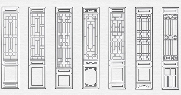 杞县常用中式仿古花窗图案隔断设计图